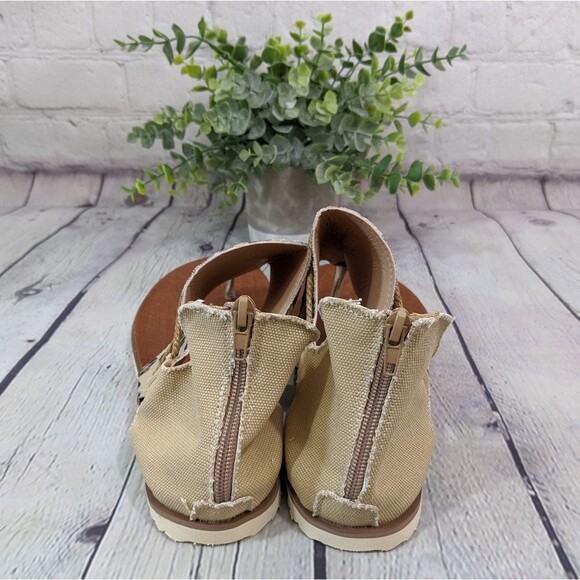 NWOT Leopard Print Zip Back Thong Boho Sandals - Picture 4 of 6